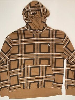 Jordan Tan and Black Hooded Sweatshirt with Red Jumpman